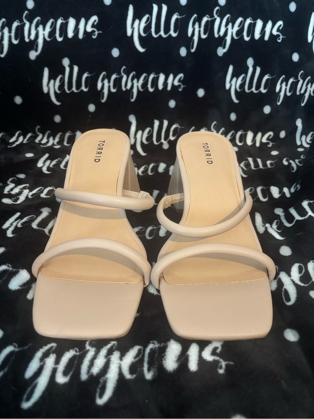 torrid Nude Double-Strap Square Toe Slide Mules